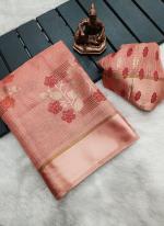 Satin Pink Casual Wear Foil Printed Saree